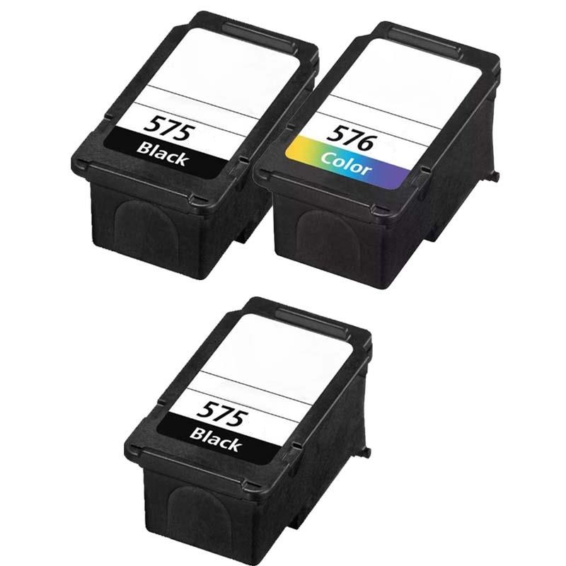Remanufactured Canon PG-575 and CL-576 Black and Colour High Cap. Ink Cartridges & EXTRA BLACK